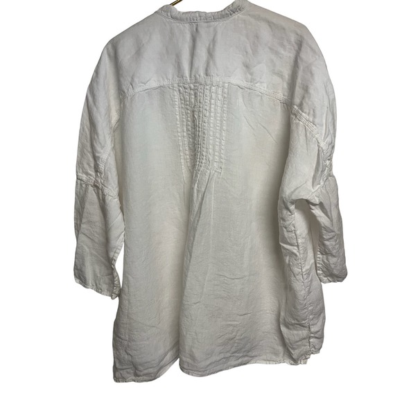OSKA linen top white button up with shell buttons size 2XL - Picture 4 of 7